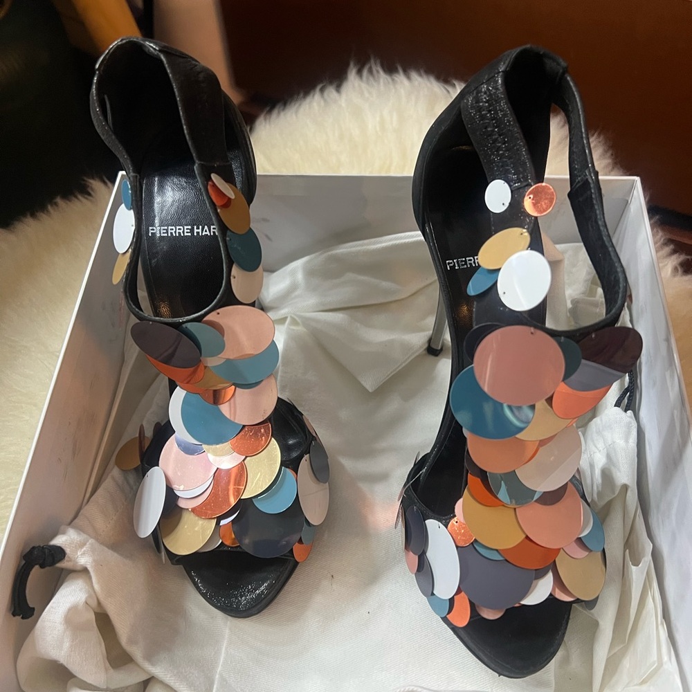 Pierre Hardy Black Heels with Colorful Discs Orginal Box.  Size 7.5